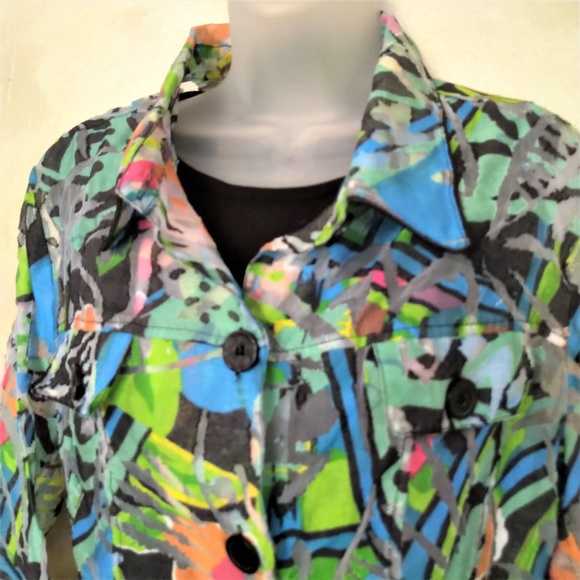 Erin London Burnout Shirt/Jacket Like New 1X - Picture 3 of 6